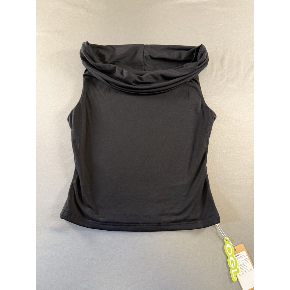 OGL Move Women's Lenzing Tencel Cowl Neck Black Career Corporate Goth Medium NEW